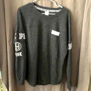 VS PINK Heavy weight L-sleeve shirt w/ PINK logo, sz Medium